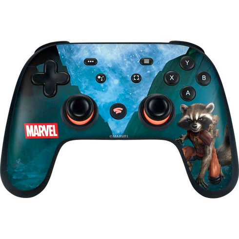 Marvel Rocket and Baby Groot Cosmic Bond Google Stadia Controller Skin